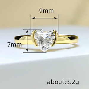 Anello con Cornice a Cuore per Donne, Elegante Gioiello da Dito alla Moda - Product Image 5