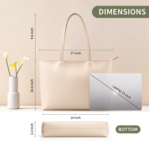 Sac à main décontracté avec logo personnalisé imprimé, fermeture éclair, en similicuir, sac à bandoulière pour femmes, grand sac fourre-tout en cuir pour le travail et les rendez-vous - Product Image 5
