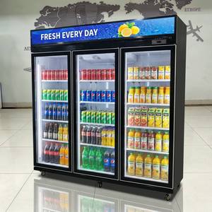 Réfrigérateur commercial vertical peu coûteux, refroidisseur de boissons, vitrine réfrigérée avec porte en verre, refroidissement par air, commande LED et serrure de porte - Product Image 2