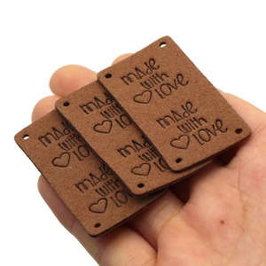 Handmade 1 Inch * 2 Inch Với Tình Yêu Nhãn Da Thẻ Trái Tim Làm Bằng Tay Nhãn Cho Mũ Áo Ăn Mặc May Nguồn Cung Cấp DIY Thủ Công Mỹ Nghệ - Product Image 5