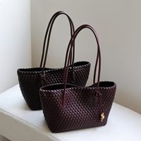Bolso Tote Trenzado a Mano de Estilo Francés, Directo de Fábrica, para Uso Diario en la Oficina, de Gran Capacidad, para Mujer