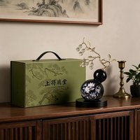 Figurine de gourde en laque noire incrustée de nacre - Nouvelle décoration artisanale de style chinois pour la maison