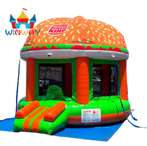 Château gonflable en forme de hamburger commercial, aire de jeux pour enfants en plein air et en intérieur, château gonflable pour les fêtes sur le thème de la restauration rapide - Product Image 2