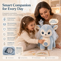 Peluche Cerf Parlant IA en Forme de Faon, Compagnon Émotionnel pour Enfants, Adorable Animal en Peluche Doux, Cadeau