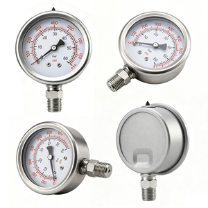 Manomètre à Glycérine en Acier Inoxydable ZX-1-2, 1/4"NPT, Antichoc, Double Échelle PSI Bar pour Usage Industriel - Product Image 2