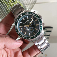 Montre à quartz de sport authentique avec bracelet en acier inoxydable/caoutchouc de haute qualité, modèle BQ2490 Jam Tangan Lelaki BQ2494 (photo réelle)