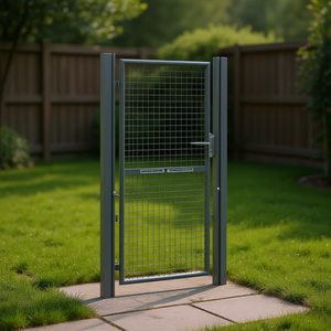 Puerta de Jardín de Malla Metálica Antracita de 39.4x98.4 Pulgadas, Rejilla de Acero Galvanizado, Estilo Moderno, Puerta Rectangular - Product Image 2