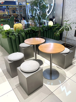 Ensemble de salle à manger en cuir à structure métallique de style industriel, adapté à l'extérieur, café, hôtel, bistro, restaurant, canapé, stand, meubles et table