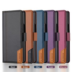 Funda de Cuero para Teléfono Samsung <span class=keywords><strong>Galaxy</strong></span> <span class=keywords><strong>Flip</strong></span>, con Ranura para Tarjetas, Protección Antirrobo, Nuevo Estilo - Product Image 1