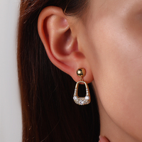 925 Sterling Silver Géométrique Hoop Boucles D'oreilles Femmes Cubique Zircone Cluster Boho Chic Bijoux Cadeau Unique Déclaration