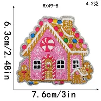 Petit badge thermocollant rose confortable pour la saison de Noël, motif Père Noël et bonhomme de neige, broderie à sequins, appliqué pour T-shirts