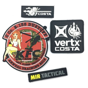 Bán buôn cao su cờ huy hiệu vá với móc và vòng lặp Fastener chiến thuật đạo đức vá - Product Image 1