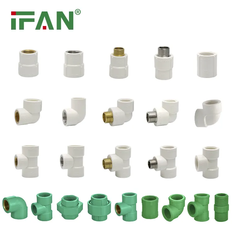 IFAN High Flow Water Supply Plumbing Furniture White Green Color PVC UPVC Pipe Fitting With Thread