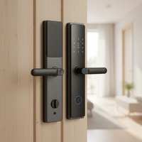 Nouvelle conception 2026 – Serrure de porte électrique en aluminium avec empreinte digitale, contrôle à distance via l'application Tuya TTlock, carte mémoire et poignée