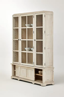 Armoire de rangement en verre de pin recyclé pour salon, salle à manger, cuisine