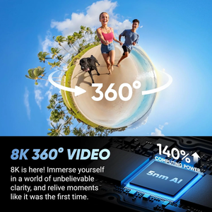 Pour caméra d'action Insta360 X4 4K étanche 360. Caméra panoramique avec stabilisation vidéo 5.7K pour Vlog, voyages, sports, enregistrement vidéo 4K - Product Image 4