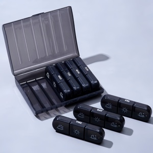 Organizador de Pastillas Diario, Estuche de Viaje Semanal para Pastillas AM/PM, Organizador de Medicamentos de Forma Oblonga, Contenedor de Pastillas para 7 Días - Product Image 4