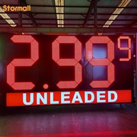Panneau d'affichage LED numérique électronique extérieur étanche IP65 de 8'' à 14'' pour stations-service avec affichage des prix