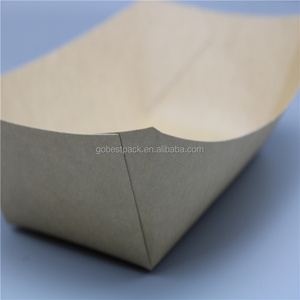 Prêt à expédier <span class=keywords><strong>2022</strong></span> 1000 pièces boîtes à collations en forme <span class=keywords><strong>de</strong></span> bateau en papier Kraft plateaux à emporter pour Sushi Hot Dog frites stratification mate - Product Image 3