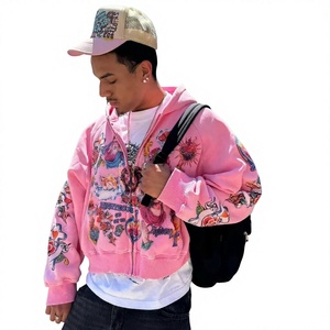 Hoodie Premium Personnalisé Vintage Rétro Gothique Streetwear 100% Coton Imprimé DTG Coupe Boxy Zippé Hiver Oversize - Product Image 5