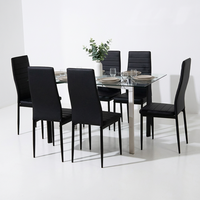 Ensemble de table à manger ronde en verre moderne philippin, élégant et gain de place