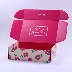 Luxury Custom Cardboard Mailer Shipping Custom Pink Corrugated Mailer <b>Boxes</b> with Logo Folding Cardboard Box for <b>Small</b> Business - Product Image 1