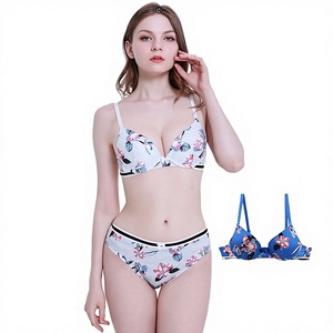 Nuevo conjunto de sujetador de algodón estampado para mujer, talla grande, ropa interior deportiva, tanga transpirable de tiro bajo con tirantes ajustables - Product Image 3