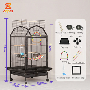 <span class=keywords><strong>Cage</strong></span> à oiseaux et animaux de compagnie grande taille en fil de fer durable, idéale pour l'élevage de perroquets, lapins et pigeons – Meilleure vente - Product Image 3