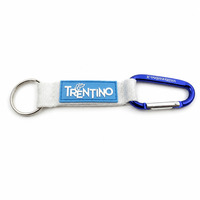 Porte-clés personnalisé avec logo, sangle en tissu tressé, mousqueton en aluminium et anneau fendu – Vente en gros, fournisseur OEM/ODM