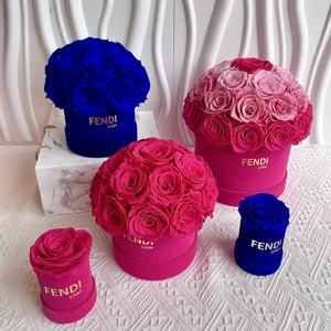 Vase classique en céramique Venise <span class=keywords><strong>Lego</strong></span> en travertin déchiré au design futuriste avec rose séchée conservée pour toujours pour la décoration <span class=keywords><strong>de</strong></span> la pièce maîtresse - Product Image 5