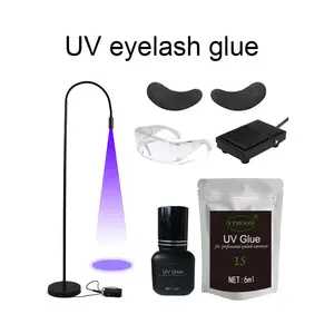 Blaue Farbe UV-Wimpern kleber Wimpern schnell trocknender wasserdichter UV-Wimpern verlängerung kleber