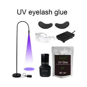 Màu xanh màu UV Lash keo lông mi nhanh khô không thấm nước UV Lash mở rộng keo