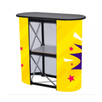 Support de comptoir d'affichage pop-up en aluminium portable et durable pliable pour la réception de table de promotion ou les affichages de marketing