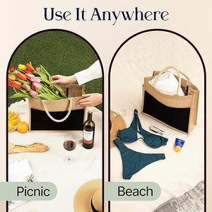 Sacs fourre-tout promotionnels en toile de jute noire réutilisables pour cadeaux écologiques de voyage, demoiselles d'honneur, anniversaires et shopping - Product Image 5