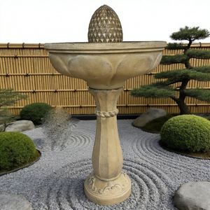 Fontaine à oiseaux en résine solaire résistante aux intempéries, antique, faite à la main, avec installation facile - Product Image 5