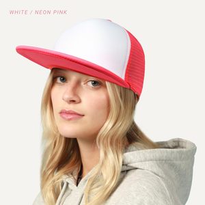 หมวกแก๊ปตาข่ายทรงแบนแบบ Trucker ปรับขนาดได้ ยูนิเซ็กซ์ สีดำ โฟมด้านบน หมวกเบสบอล - Product Image 5