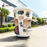 Kiosque à café mobile en forme de tasse, personnalisé, imprimé sur mesure, pour boissons et en-cas en plein air, chariot de restauration, directement de l'usine