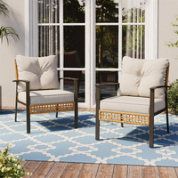 Fauteuils de patio en osier très demandés, chaises d'appoint de bistrot en rotin pour l'extérieur, ensemble de canapés individuels pour véranda et balcon