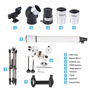 Télescope réfracteur portable professionnel de 80 mm d'ouverture et de 900 mm de focale pour adultes débutants, en alliage d'aluminium et verre optique - Product Image 2
