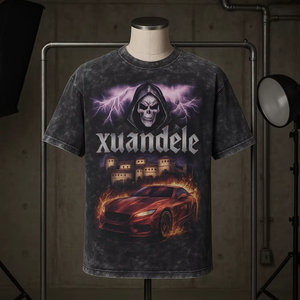 <span class=keywords><strong>T</strong></span>-<span class=keywords><strong>shirt</strong></span> Homme Streetwear Personnalisé Coupe Boxy 300 GSM Coton Lourd Imprimé Squelette Rétro Rock Surdimensionné - Product Image 3