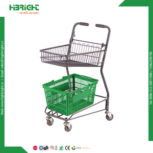 Carrito de Compras de Supermercado de Alta Capacidad, de Malla Plástica, con Logotipo Personalizado, Duradero y Conveniente, Movimiento Suave, Premium, con Ruedas de EVA de 4'' - Product Image 1