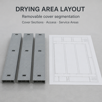 Panneau de couverture de lit de séchage de boues en PRV pour les installations de traitement des eaux, les zones utilitaires et les projets de maintenance