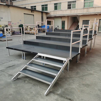 Événement portable réglable en hauteur en aluminium noir Riser Band Theatre Choir Ad Theatre Stepped Stage