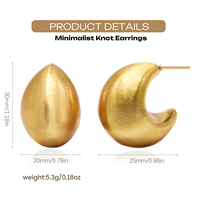 Boucles d'oreilles créoles YTJX luxueuses brossées épaisses en forme de C, boucles d'oreilles ouvertes audacieuses et volumineuses, boucles d'oreilles dorées de qualité supérieure pour femme