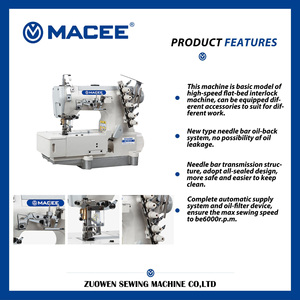 Machine à coudre interlock haute vitesse à entraînement direct MC-500-01D, 3 aiguilles 5 fils, avec table et support - Product Image 3