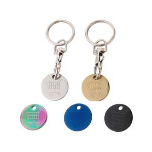 Carrito de compras de Metal, soporte para monedas, llavero, carros portátiles, llavero con Soer Chip, llavero, regalo de promoción para supermercado - Product Image 1