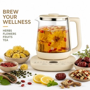 800W Multifunktionaler Gesundheitskochtopf aus Borosilikatglas für Tee, Kaffee, Kräuter, Suppe, Blütenbrühe, Brei und Babynahrung - Product Image 6