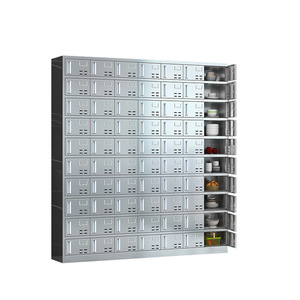 Armario de almacenamiento de acero inoxidable de 10 niveles con cerradura y múltiples compartimentos para cubiertos y vajilla de cocina - Product Image 1