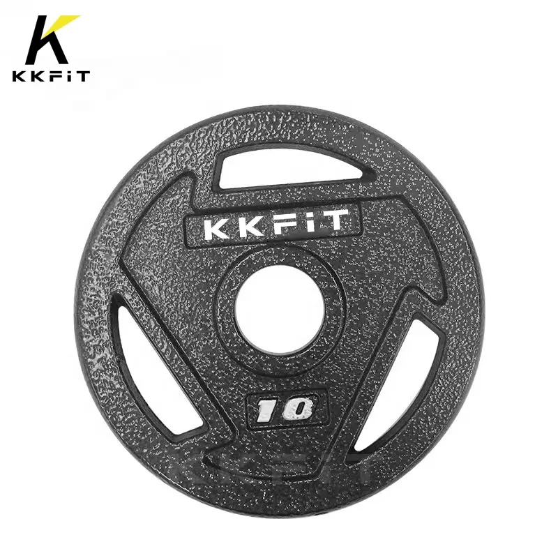 KKFIT Plaques de musculation personnalisées avec trois trous Plaques de musculation en fonte avec poignées