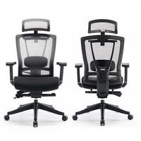 Chaise de bureau ergonomique de direction pivotante inclinable de haute qualité avec accoudoirs 4D, dossier en maille et appui-tête